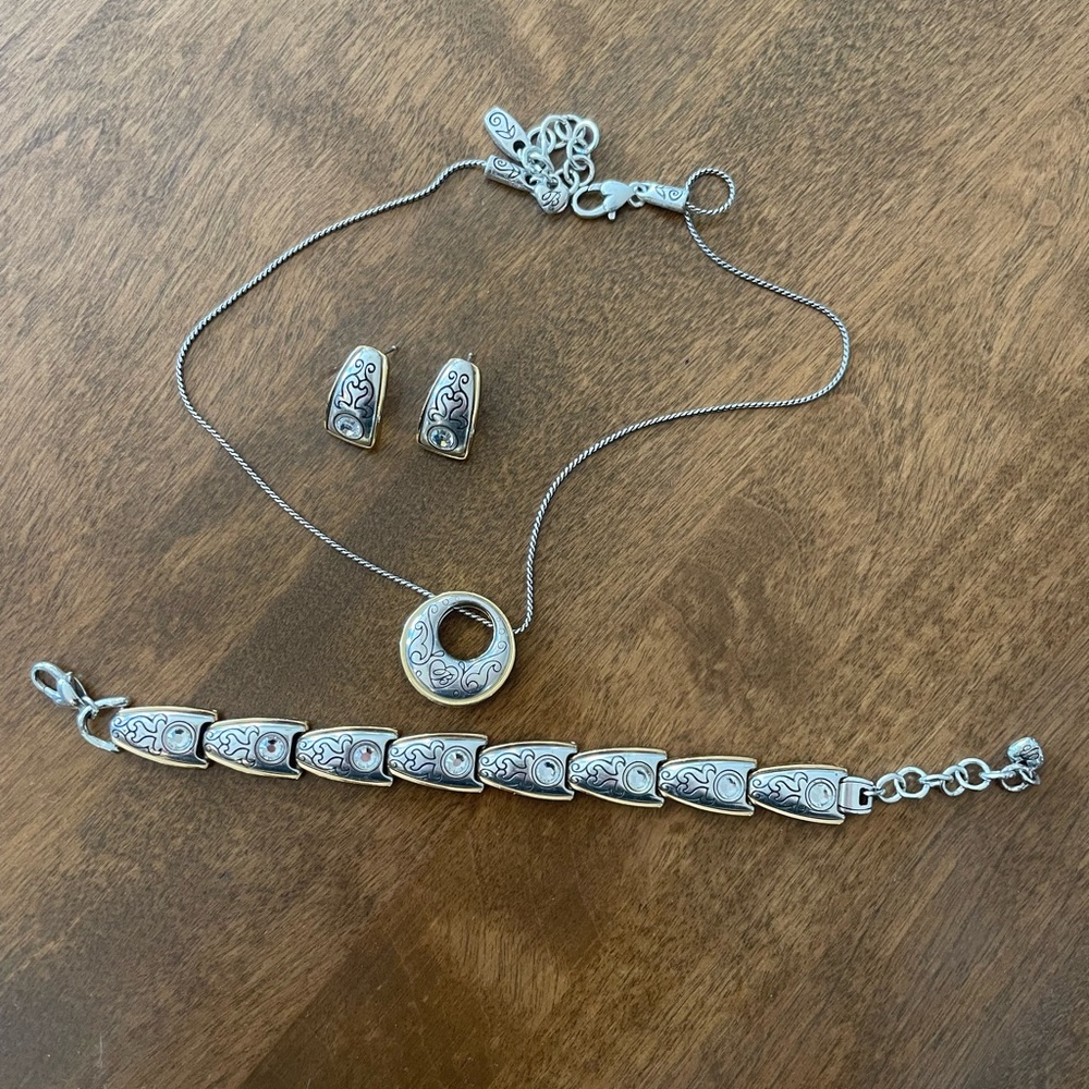 Brighton Jewelry Set, necklace, bracelet, earrings
